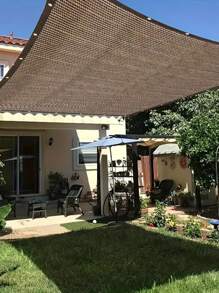 1 Stück kaffeefarbenes Sonnenschutznetz, geeignet für Garten Terrasse, Pflanzentreibhaus, Außen Pavillon, Rasenschattentuch, anwendbar für Hundehütte, Hühnerstall, einfach aufzuhängen