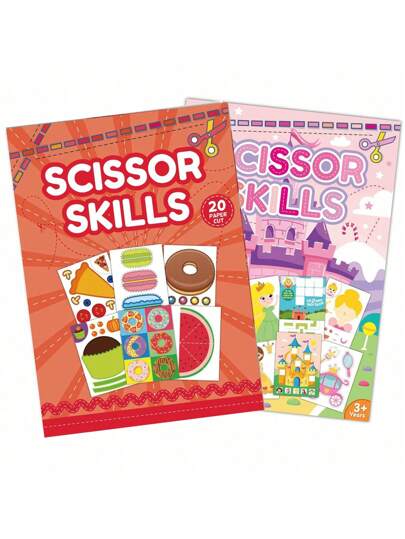 Libro di attività con forbici - stile cibo, puzzle da collage con cartoni animati di principesse, 20 pezzi di divertente ritaglio di carta per bambini da 3 a 6 anni, regalo creativo per artigianato manuale per bambini e bambine, ritaglio di carta per prescolare, sviluppare abilità pratiche (stile principessa, la copertina nuova e vecchia può variare ma il contenuto è lo stesso)