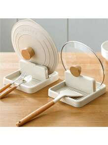 1pc Multifunctional Kitchen Fork, Spoon, Pot Lid And Spatula Stand, Foldable Utensils Organizer, Convenient Cooking Tools