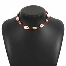 1pc Handmade Bohemian Metal Shell Necklace, Suitable For Women To Wear During Summer Beach Vacation - Shell - View 14