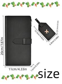 Nieuwe aankomst slanke minimalistische lange paspoorthouder bagagelabelset RFID-blokkerende reisportemonnee documentenorganizer met penhouder kaartsleuven schattige paspoorthoes voor vrouwen mannen creditcardhouder pinpas passacavo porta fotokaarthouder minimalistische portemonnee slimme portemonnee airtag portemonnee visitekaartje zwart roze
