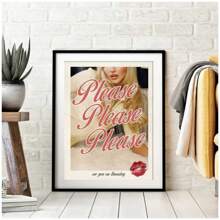 1PC Wall Arts Please Please Please! Album Cover Art Canvas Poster , Modern Minimalist Wall Decor For Living Room, Bedroom, Office, And Dorm, Music Theme, Artistic Decoration Style, Modern Style, Minimalism Style, (No Frame)/Framed