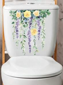 Plant Leaves Flowers Toilet Seat Lid Stickers Self-Adhesive Bathroom Wall Stickers Green Leaf Floral Toilet Lid Decals DIY Removable Waterproof Toilet Sticker For Bathroom Cistern Decor Green Gifts Birthday Graduation Room Decor Home Decor Wall Decor Bathroom Decor Bedroom Decor Room Decoration Stuff Living Room Decor House Decor Home Decor Living Room Wall Art Wall Paper Personalised Stickers