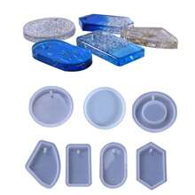 1pc 6pcs/Set Asymmetrical Shaped Sweater Necklace Pendant Silicone Mold, DIY Craft Jewelry Pendant For Beginners, Handmade Gift, Epoxy Resin Casting - Sweater Pendant Mold - View 1