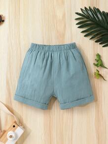 2pcs Casual Cute Baby Boy Clothes Set, Soft Comfortable Cartoon Dinosaur Print Shirt And Solid Color Sports Shorts Outfit, Baby Boy Clothing, Suitable For Daily, Vacation, Party, Outdoor