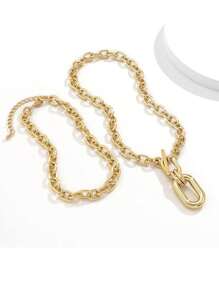 1pc Exquise dubbellaagse aluminium kettingketting - Stapelbaar, Hip-Hop Punk-stijl, Eenvoudig en modieus, Perfect voor dagelijks gebruik door vrouwen, concerten en muziekfestivals