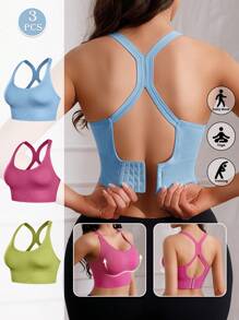 3pcs/Set TianYi Sports Bras For Women, Yoga Supportive Lift, Wireless, Seamless, Breathable, Comfortable Underwear