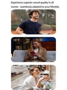 1 Pc Wireless Bluetooth Headset Mini Sports In-Ear Bluetooth Headset Sports Low Power Remote Noise-Proof Bluetooth Headset With Digital Display, Enhanced Bass Wireless Headset - Touch Control, Long Battery Life, Hands-Free Call Music And Exercise