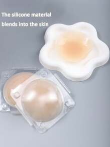 2 Packs Of 4pcs Silicone Invisible Liquid Adhesive Nipple Covers, Reusable Strapless Bra Pasties, Seamless Bra Petals For Women - Apricot - View 6