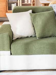1 件简约现代条纹沙发套，弹力全包沙发套，适合所有季节 - 綠色 - 查看 4