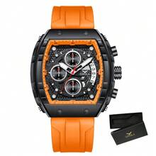ON6853, Men's Quartz Watch, Fashionable Sports Design, Multifunctional Chronograph, Night Light Waterproof, Suitable For Outdoor Sports And Daily Activities, Men's Gift
