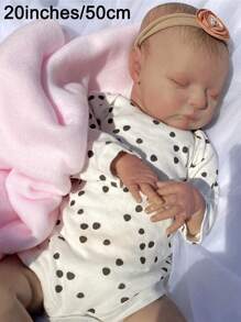 20 英寸/50 厘米 Laura 彩绘成品栩栩如生的重生婴儿娃娃手工重生早产婴儿新生儿玩具娃娃礼物乙烯基柔性四肢带有 3D 彩绘皮肤和可见静脉柔软无性别布娃娃 - 完美的圣诞礼物/生日礼物/收藏艺术娃娃 - 彩色 - 查看 6