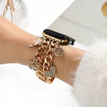 1 条真皮表带，兼容 38/40/41/42/44/45/49 毫米表带，适用于 Ultra/SE/8/7/6/5/4/3/2/1 - 金色 - 查看 6