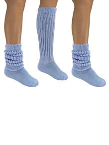 ALL COTTON 3 PACK EXTRA HEAVY SLOUCH SOCKS-2025 - Purple - View 5