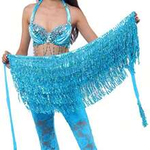 Women's Belly Dance Waist Chain Sequined Tassel Skirt Hip Scarf Dance Hip Belt Latin Dance Hula Dance Hip Scarf - Multicolor - View 13