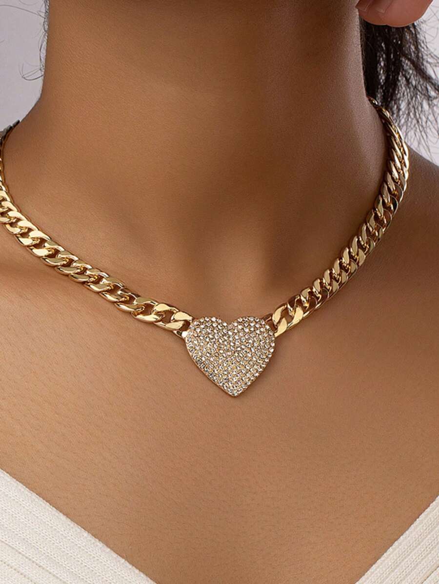 1 Piece Simple And Fashionable Heart Pendant Necklace, Suitable For Women's Daily Casual, Party Date