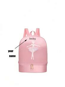 Customizable Dance Bag With Personalized Name Or Holiday Message. Customize Your Own Dance Backpack. This Is A Perfect Backpack For Girls, Daily Use, Going Out, Traveling, Sports, Swimming, Mountain Climbing, Outdoor Use. Perfect For Christmas, Thanksgiving, Back To School, Workplace, Work, Commuting. Great As A Gift. Create The Perfect Christmas For Parents, Colleagues And Classmates. Unforgettable Package,Multi-Functional,Ornamental,Letter,Stylish,Modern,Colorful,Cute,Adorable,Casual,Custom,Personalised,Unique,Customized,Ideal Gifts For Him,Ideal Gifts For Her - Pink - View 7