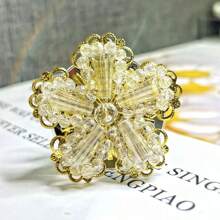 轻奢水晶雪花手机气囊支架清新简约花朵水钻看电视剧桌面支架 - 彩色 - 查看 1