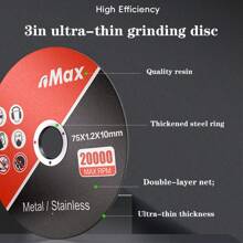 3" Mini Winkelschleifer Trennscheiben 75*1,0*10mm Kunstharz Doppelnetz Schleifscheibe für Metall, Edelstahl Schneiden und Schleifen