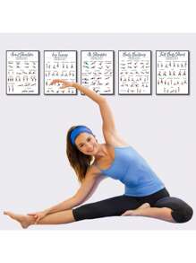 1 Stück/Set 5 Stück Gewichtsverlust & Formung Fitness Poster - Leinwandkunst für Muskeltraining, Gym Yoga Home Training Referenzanleitung, ungerahmte Raumdekoration Wohndekoration Wanddekoration Schlafzimmerdekoration Wandkunst
