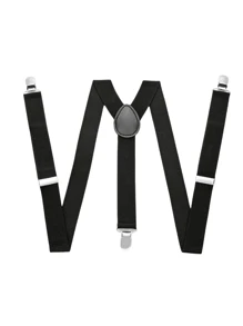 1pc Solid Color Fabric Suspenders, Gentlemanly Style Suitable For Pairing With Pants, All Season