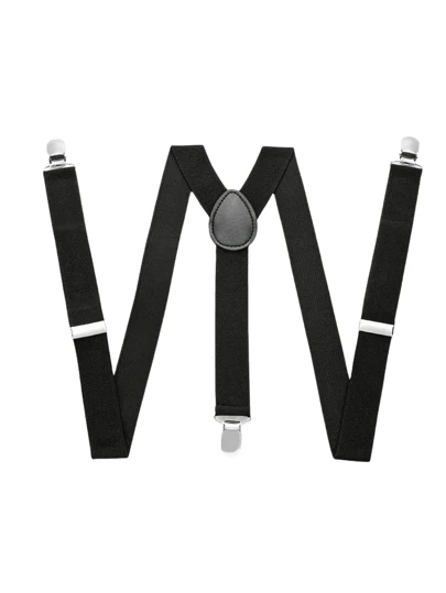 1pc Adjustable Elastic Fabric Suspenders, Solid Color, Suitable For Choir, Bar, Halloween Cosplay Outfit