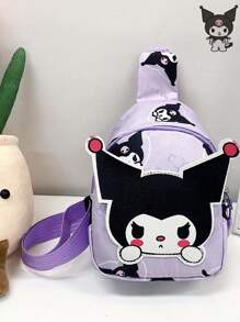 Sanrio 1pc Pochacco Lightweight Adjustable Strap Crossbody Bag, Comfortable Soft Texture Durable Cute Cartoon Children Shoulder Bag, For Daily Outings & Gifts, Sanrio Licensed
