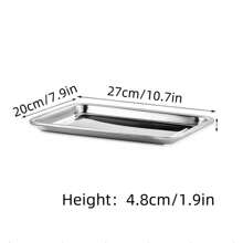 1pc Square Plate, Tray, Vegetable Plate, Dining Plate, Barbecue Plate, Rice Plate, Iron Plate, Rectangular Baking Tray