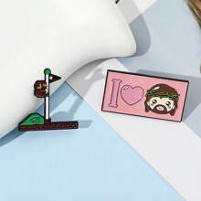 SuperMario SuperMario 1/2 Pcs Creative Cartoon Mario Game Brooch Personalized Flagpole Love Enamel Pin Metal Badge Jewelry Clothing Backpack Accessories A Gift For Friends