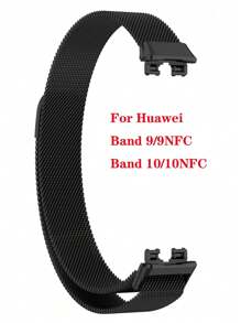 1 件黑色米兰磁性钢网表带不锈钢金属表带适用于华为表带 Fit 3/Fit 2/Fit 1/Band 7/Band 6/Band 8 /9/10/10NFC 柔软舒适防水防汗适合男士和女士作为圣诞礼物 - 黑色 - 查看 11