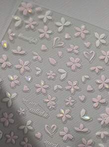 1pc Colorful Flower Nail Art Stickers, Monet Garden Series 3D Embossed Adhesive Cartoon Nail Decals - Multicolor - View 9