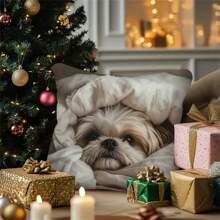 1pc Festive Polyester Inches Single-Sided Print Throw Pillow Case - 1pc Gentle Shih Design For Home Decor(No Pillow Insert),Fall Decor,Autumn Decor,Room Decor - Apricot - View 2