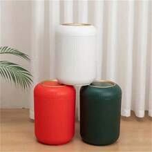 Une poubelle en plastique 3L/9,5L avec couvercle, design à bouton-poussoir, convient pour les cuisines, les salles de bain, les bureaux, les salons, les chambres, les meubles et la décoration de la maison, les décorations de Noël, les cadeaux de Noël - Blanc. - Blanc - Voir 6