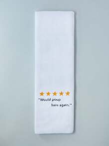 1pc, 35x75cm Microfiber 5 Stars Would Poop Here Again Embroided Hand Towel Funny Prank Theme Towel For Kitchen Bathroom Decor Summer Back To SchoolFor Beauty Salon Home Bathroom