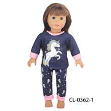 1 pièce de vêtements de poupée de 18 pouces, pyjama de poupée à motif de dessin animé mignon comme cadeau d'anniversaire ou de festival pour filles et garçons, adapté aux poupées fille ou garçon de 18 pouces et autres accessoires de poupée, décoration de la maison