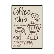 1 幅现代帆布画 咖啡菜单海报 复古食物帆布画 复古厨房印刷墙艺术画 适用于客厅家居装饰 无框架