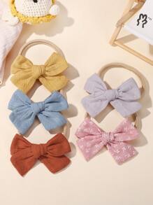 10 件/包婴儿发饰手工刺绣蝴蝶发带 - 彩色 - 查看 7