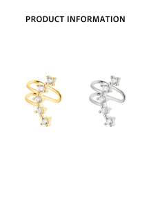 FOREVER QUEEN 1PC 925 Sterling Silver Ear Cuff Earrings For Women Ear Cuffs Non Piercing Rhinestone Star Clip On Earrings Cartilage Earrings Jewelry Gift - Single - View 4