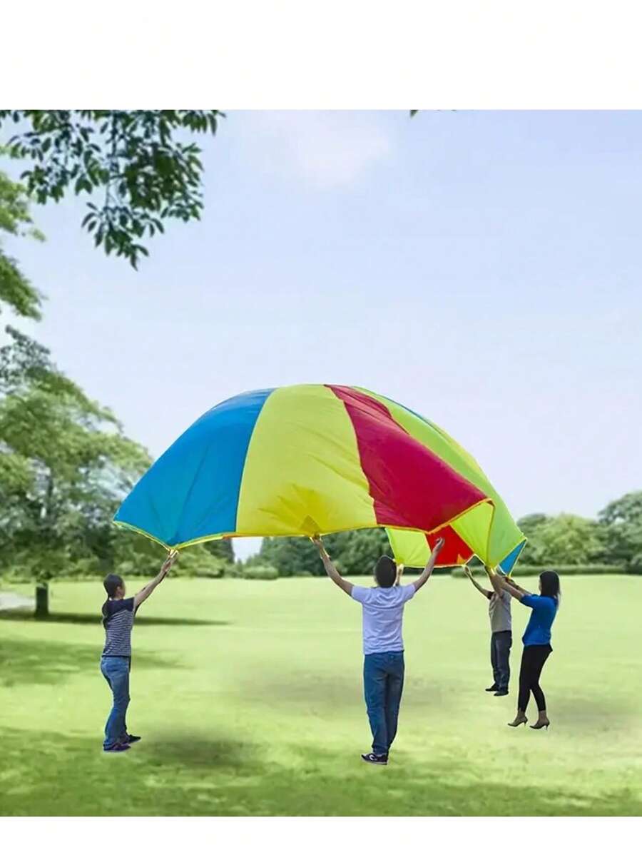 1pc Rainbow Parachute, Outdoor Sensory Training Tool, Toy For Kids, Gymnastics Rainbow Parachute