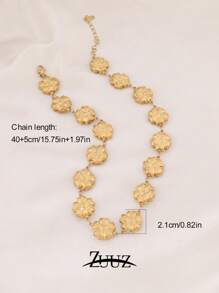 1pc Mode Roestvrijstalen Holle Bloem Ketting Kettingen Voor Vrouwen Choker Ketting Sieraden Geschenken