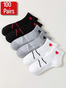 100/50/40/30/20/15/10/5/3/1Pair Of Men's Breathable Sports Socks, Fashionable Letter Printed High Stretch Outdoor Running Socks,Comfortable, Breathable, Anti-Smelling And Antibacterial Socks Are Suitable For Everyday Life - Multicolor - View 11