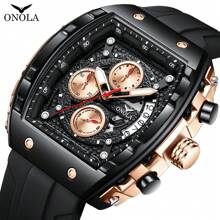 ON6853, Men's Quartz Watch, Fashionable Sports Design, Multifunctional Chronograph, Night Light Waterproof, Suitable For Outdoor Sports And Daily Activities, Men's Gift