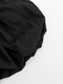 Black Ballet-Style Flower Bud Skirt; Girl's Summer Sweet High-Waisted Half-Skirt French Puffy Lantern Skirt.