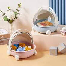 1pc Doll Display Storage Box Container, 10cm/16cm/17cm/20cm-23cm, Makeup Organizer, Decorative Cartoon Rocking Crib With Lid, Dust-Proof