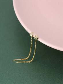 1 对时尚百搭的 18K 镀金不锈钢心形耳钉，适合女性 - 愛心耳線耳釘 - 查看 2