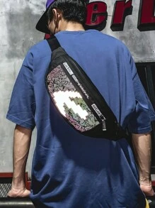 Fashionable And Niche Design Luminous Waist Bag, Personalized Arrow Reflective Chest Bag, Outdoor Travel Close Fitting Running Crossbody Bag, Suitable For Commuting, Students, Classes, Short Trips, Shopping, Mobile Phone Storage Bag, A Holiday Gift For Men. - Multicolor - View 3