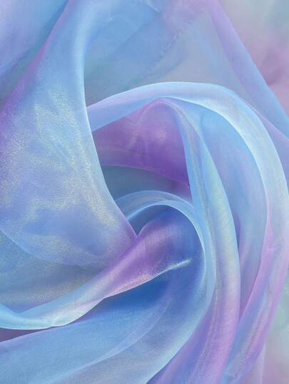 1pc Thick Ombre Organza Fabric Fluffy Tulle Fabric, Rainbow Net Tulle Princess Dress Fashion, Skin-Friendly Thin Gauze Clothing Material