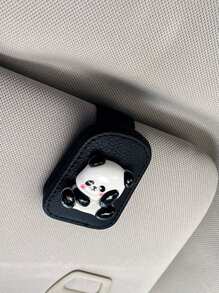 1pc Panda Car Eye Clip Car Interior Storage Sun Visor Car Sunglasses Clip Sunglasses Clip - one-size - View 9