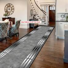 1pc Modern Gray Patterned Carpet, Suitable For Hardwood Floors, Can Be Used For Entryway, Laundry Room, Bedroom, Kitchen And Other Indoor Decor, Stain-Resistant, Fashionable Long Carpet, Washable And Non-Slip, Ideal For Hallway, Bedside, Living Room, Kitchen And Home Decor - Multicolor - View 11