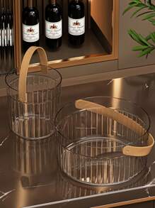 1pc Large Capacity Ice Bucket Household Portable Test Beer Champagne PET Plastic Bucket Outdoor Picnic Fruit Storage Bucket, Gift For Father